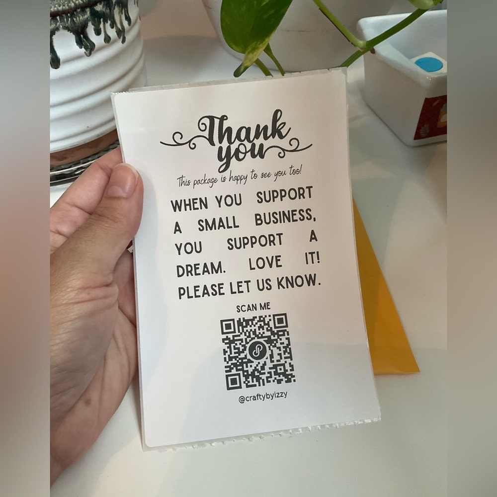 50 Personalized Thank You Labels with QR code 4” x 6”